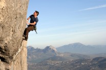 Neil Binns Tinto con Limon (F7a+) at El Torcal, Andalusia.