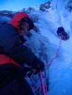 Norrie leading Zero Gully, Rickster Belaying.