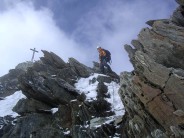 Ian approaching  the summit of The Nadelhorn, Saas Fee