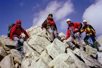 Jimmy, Andrew, John and Ian on the summit of The Point deZinal nr Zermatt