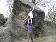 Jay also on 'The Slot' at Wimberry Boulders!