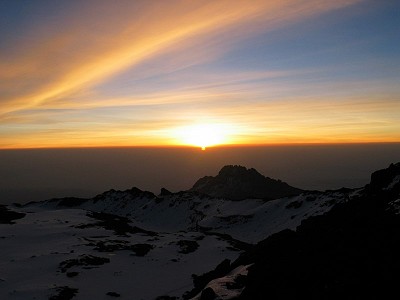 Brian's shot of sunrise on top of Kilimanjaro  © Fidman