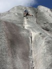 Unknown Climber on Penny Lane 5.9, Smoke Bluffs, Squamish, Canada