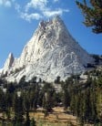 cathedral peak, tuolumne meadows, and route from the approach