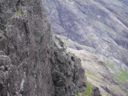 Guy Robertson abseiling down Bealach Buttress, Sgurr Mhic Choinnich Skye in search of new lines....