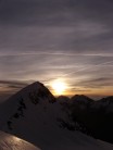 Sunrise on Ulrichshorn from Hohbalmgletscher glacier