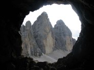 The obligatory photo of Tre Cime Di Lavaredo from a tunnel window.