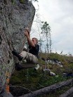 Bouldering on some very sharp rock.