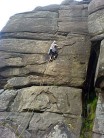 Leading Tower Face Direct E2 5b (my second lead on grit)