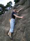 Me bouldering at the Roaches