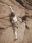 Me soloing on stanage