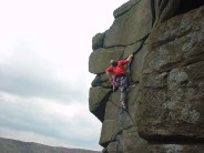 Pip on Flash Wall at Nether Tor, Kinder