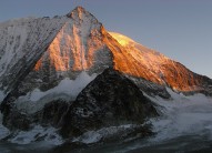 Mont Blanc de Cheilon at sunset from the Dix Hut