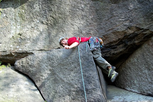 Unconventional tactics on Tody's Wall.  Ben saying "...don't you dare post this on UKC!"  © 1234None