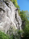 Dan abseiling after a nice climb