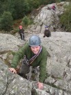 Me on my first lead (multi pitch)