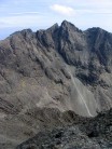 The Great Stone Chute bisects Sgurr Alasdair and Sgurr Thearlaich on the Black Cuillin Mountains, Isle of Skye.