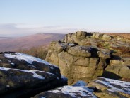 stanage edge with frost