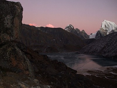 Sunset, Everest and Gokyo Lake  © littlebear