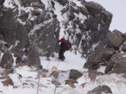 Andy C on the top pitch of Red Gully - Coire an t'Sneachda