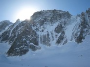 North Face of Les Droites in winter.