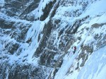 Climber on Fluide Glacial (WI4+), Cirque de Gavarnie