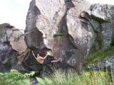 Dave on Queen Kong 8a at queens crag
