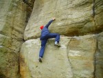 brixton climber in south sandstone.Bowles Rocks