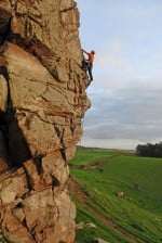 Colin Binks climbing Eastern Arete (S 4a) at Berryhill