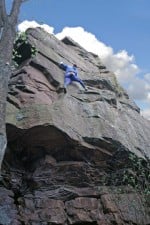 Dave Spencer soloing Spinnaker (S 4a) at Eavestone Crag