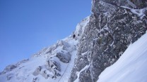 Initial groove pitch on NE Buttress