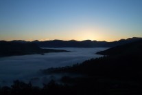 Sunset and Temperature Inversion Over Keswick from Blencathra