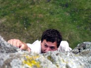 Jon bouldering at Sourton Tors