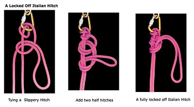Tying a locked Italian Hitch  © Pete Hill MIC