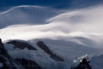 High winds on Mont Blanc, Chamonix, France