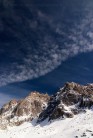 Cloud formation over Chamonix aiguilles, France