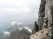 Rebeccah's first trad climb - The Elevator, Table Mountain.