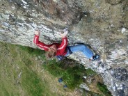 Andy( nearly 40) Mitchell on 'The Iron Man'E7 6c Iron Crag Thirlmere.