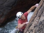 John cranking through the crux on Dolphins and Whales