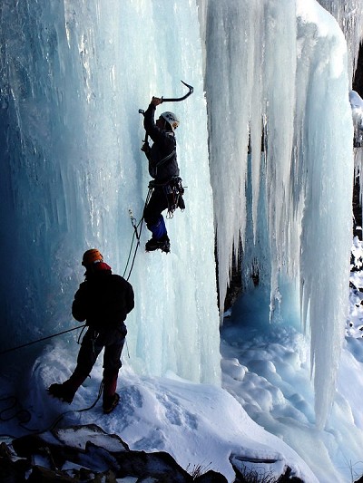 Aaron Ford & Sally Carter, Wye Creek Ice (accessed from the Rmarkables Ski Field)  © tony burnell