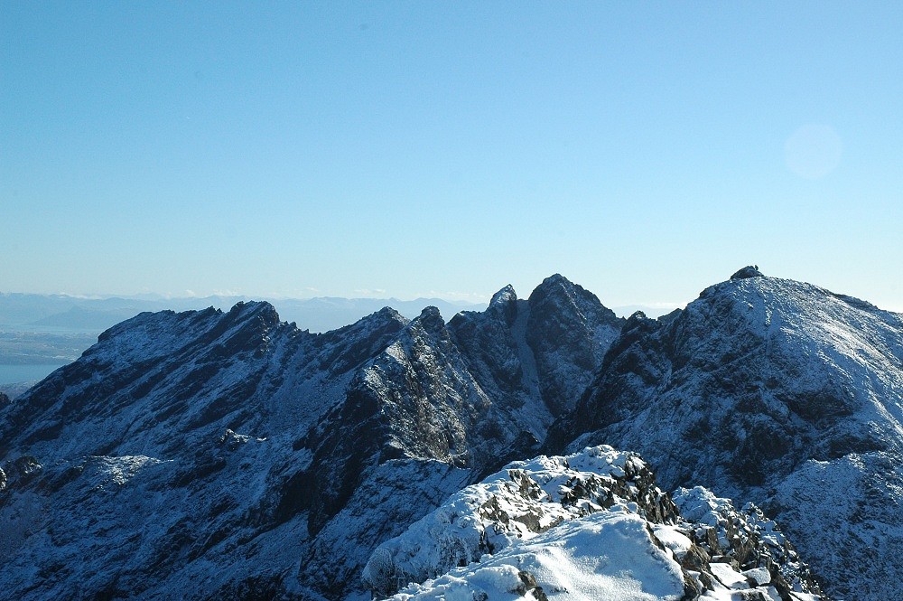 Looking south along the Cuillin ridge from Sgurr Na Banadich  © Mark Acketts