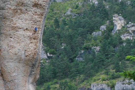 Kev Avery on Les Nouvelles Plantations Du Christ F8a (Pete Chadwick), Gorges du Tarn  © Kev Avery (unless otherwise stated)