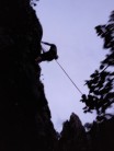 Sporting climbing in cheddar in the evening