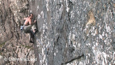 Dave MacLeod on the first ascent of Echo Wall  © Claire MacLeod