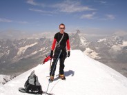 On the summit of Breithorn after completing the full traverse.