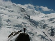 Cosmiques Arete with Mont Blanc in Background