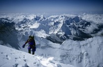 Ginette Harrison on the South Summit of Everest