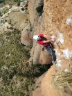 Jus finishing the second crux pitch way above Riglos